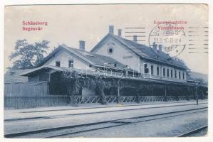 1910 Segesvár, Schässburg, Sighisoara; Eisenbahnstation / vasútállomás. W. Nagy kiadása / railway station (Rb)