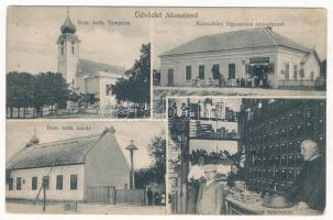 1909 Akasztó, Római katolikus templom és iskola, Keresztény fogyasztási szövetkezet üzlete, üzlet belső. Csincsák Endre fényképészeti műterme (EK)