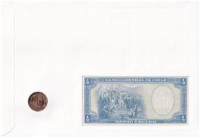 Chile 1962-1975. 1/2E + 1993. 50P Cu-Al-Ni felbélyegzett borítékban, alkalmi bélyegzéssel, német nye...