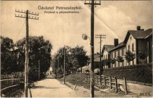 Petrozsény, Petrosani; Feljárat a pályaudvarhoz. Adler fényirda 1909. / railway station (fa)