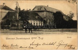 1902 Zsombolya, Hatzfeld, Jimbolia; Fő tér. Poledna Rudolf kiadása / main square (fl)