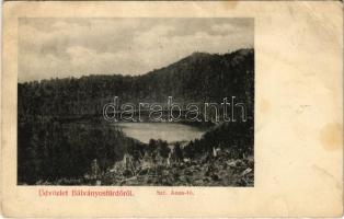 1910 Bálványosfürdő, Baile Balvanyos (Torja, Turia); Szent Anna tó / lake (EB)