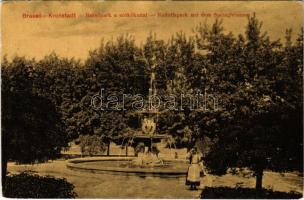 1910 Brassó, Kronstadt, Brasov; Rezső park, szökőkút. W.L. 127. / Rudolfspark mit dem Springbrunnen / park, fountain