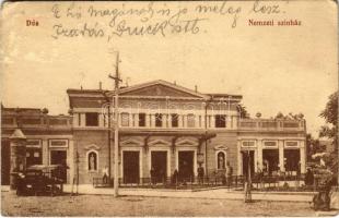 1912 Dés, Dej; Nemzeti színház, piac / theatre, market (EB)