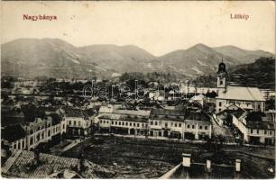 1912 Nagybánya, Baia Mare; látkép, üzletek. Frankovits A. kiadása / general view, shops (fl)