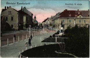 1908 Keszthely, Fő utca, M. kir. posta, Balatoni Múzeum Egyesület, gyógyszertár. Sujánszky József kiadása