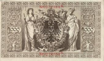 Német Birodalom / Császárság 1910. 1000M (4x) közte kis ugrású sorszámokkal T:II