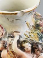 Capodimointe váza, jelzett, kopott, csorba m: 23 cm