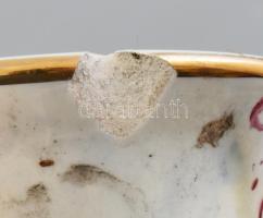 Capodimointe váza, jelzett, kopott, csorba m: 23 cm