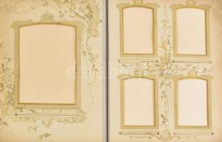 Szecessziós fotóalbum, 1900 körül, kopott, kis sérüléssel, 28x22 cm, 8x5cm fotó fér bele