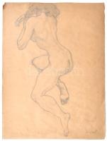 Moiret Ödön (1883-1966), kétoldalas mű: Női akt és női aktok. Ceruza, papír, mindkét oldalán jelzett...