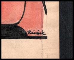 Révész Kornél (1885-1944): Gép. Vegyes technika, papír, jelezve jobbra lent. Lapszéli szakadással, h...