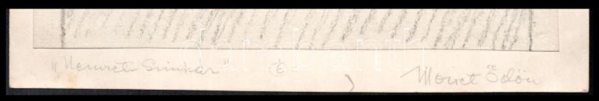 Moiret Ödön (1883-1966): Angyal (Nemzeti Színház emlékmű terv, 1937 ?). Szén, papír, jelezve jobbra ...