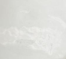 Herendi kék virágmintás torta tál, jelzett, kis kopással, 26 cm