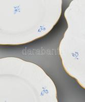 Herendi kék virágmintás szendvicses készlet, jelzett, kis kopással, 15-28 cm