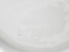 Herendi kék virágmintás szendvicses készlet, jelzett, kis kopással, 15-28 cm