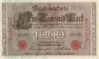 Német Birodalom / Császárság 1910. 1000M (5x) egymás utáni sorszámokkal T:II+