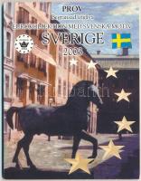 Svédország 2003. 1c-2E (8xklf) próbaveret forgalmi sor karton dísztokban T:UNC Sweden 2003. 1 Cent - 2 Euro (8xdiff) trial strike coin set in cardboard case C:UNC