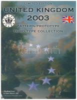 Nagy-Britannia 2003. 1c-2E (8xklf) próbaveret forgalmi sor karton dísztokban T:UNC Great Britain 2003. 1 Cent - 2 Euro (8xdiff) trial strike coin set in cardboard case C:UNC