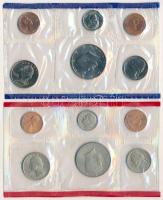 Amerikai Egyesült Államok 1990P 1c-1/2$ (5xklf) + "Philadelphia" zseton forgalmi sor lezár...