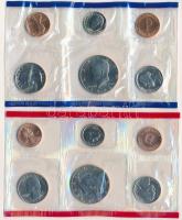 Amerikai Egyesült Államok 1988P 1c-1/2$ (5xklf) + "Philadelphia" zseton forgalmi sor lezár...