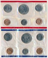 Amerikai Egyesült Államok 1988P 1c-1/2$ (5xklf) + "Philadelphia" zseton forgalmi sor lezár...