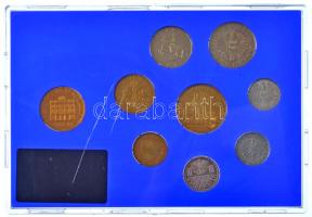 Ausztria 1983. 2gr-20Sch (8xklf) forgalmi sor + Bécsi Verde zseton, eredeti tokban T:PP sérült tok Austria 1983. 2 Groschen - 20 Schilling (8xdiff) coin set + Vienna Mint token, in original case C:PP damaged case