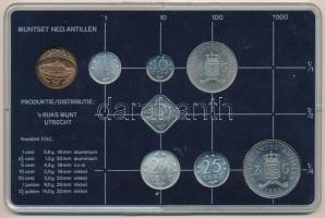 Holland Antillák 1985. 1c - 2 1/2G (7xklf) forgalmi sor + "Rijks Munt" zseton műanyag dísz...