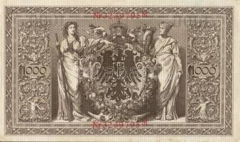 Német Birodalom / Császárság 1910. 1000M (4x) egymás utáni sorszámokkal T:II