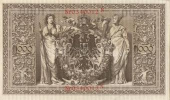 Német Birodalom / Császárság 1910. 1000M (2x) egymás utáni sorszámokkal T:II+