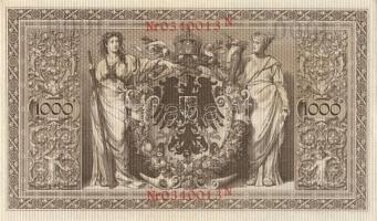 Német Birodalom / Császárság 1910. 1000M (2x) egymás utáni sorszámokkal T:II+