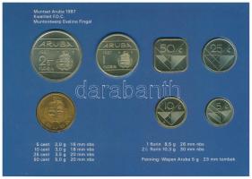 Aruba 1987. 5c - 2 1/2Fl (6xklf) forgalmi sor + "Aruba" zseton szettben, karton dísztokban...
