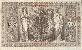 Német Birodalom / Császárság 1910. 1000M (4x) közte egymás utáni ill. kis ugrású sorszámokkal T:II+,...