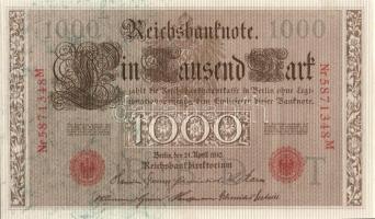 Német Birodalom / Császárság 1910. 1000M (4x) közte egymás utáni ill. kis ugrású sorszámokkal T:II+,...