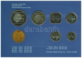 Aruba 1990. 5c - 2 1/2Fl (6xklf) forgalmi sor + "Aruba" zseton szettben, karton dísztokban...