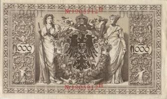 Német Birodalom / Császárság 1910. 1000M (4x) egymás utáni sorszámokkal T:II