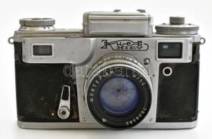 cca 1960-1980 Kiev (Kijev) 4 szovjet gyártmányú fényképezőgép, 35 mm filmformátum, Jupiter-8M 2/50 m...