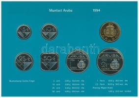 Aruba 1994. 5c - 2 1/2Fl (6xklf) forgalmi sor + "Aruba" zseton szettben, karton dísztokban...