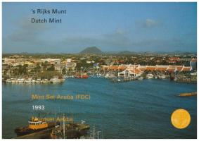 Aruba 1993. 5c - 2 1/2Fl (6xklf) forgalmi sor + Aruba zseton szettben, karton dísztokban T:UNC Aruba 1993. 5 Cents - 2 1/2 Florin (6xdiff) coin set + Aruba token in set, in cardboard case C:UNC
