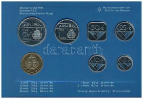Aruba 1993. 5c - 2 1/2Fl (6xklf) forgalmi sor + "Aruba" zseton szettben, karton dísztokban...