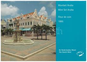 Aruba 1995. 5c - 2 1/2Fl (6xklf) forgalmi sor + Aruba zseton szettben, karton dísztokban T:UNC Aruba 1995. 5 Cents - 2 1/2 Florin (6xdiff) coin set + Aruba token in set, in cardboard case C:UNC