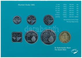 Aruba 1995. 5c - 2 1/2Fl (6xklf) forgalmi sor + "Aruba" zseton szettben, karton dísztokban...