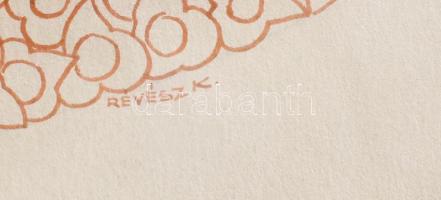 Révész Kornél (1885-1944): Perago Rt. (art deco terv, 1925 körül). Tus, papír, jelezve középen lent....