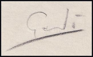 Gedő Lipót (1887-1952): Karikatúra. Szén, papír, jelzett, lapszéli apró szakadásokkal, 23×19 cm