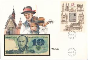 Lengyelország 1982. 10Zl felbélyegzett borítékban, bélyegzéssel T:UNC Poland 1982. 10 Zlotych in envelope with stamp and cancellation C:UNC
