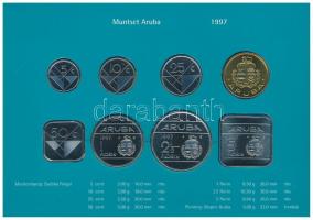Aruba 1997. 5c - 5Fl (7xklf) forgalmi sor + "Aruba" zseton szettben, karton dísztokban T:U...