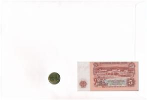Bulgária 1974. 5L + 1992. 50s "Stara zagorai oroszlán" érmés és bankjegyes borítékban, bél...