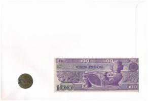 Mexikó 1982. 100P + 1992. 100P "Venustiano Carranza" érmés és bankjegyes felbélyegzett bor...