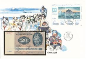 Dánia 1972. 20K borítékon grönlandi bélyeggel, bélyegzéssel T:UNC Denmark 1972. 20 Kroner in envelope with Greenlandic stamp and cancellation C:UNC