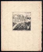 Toroczkai Wigand Ede (1869-1945): Réka asszony sátoros kertje. Nyomat, papír. Foltos. Lapszéli apró szakadásokkal. 10x10 cm.